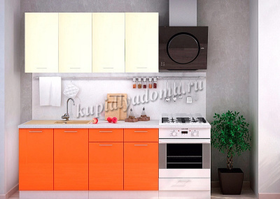 Шкаф верхний ШВГС 800 Кухня Ксения (Оранжевый глянец)