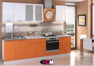 Шкаф верхний торцевой ШВТ 300 Кухня Ксения (Оранжевый глянец)