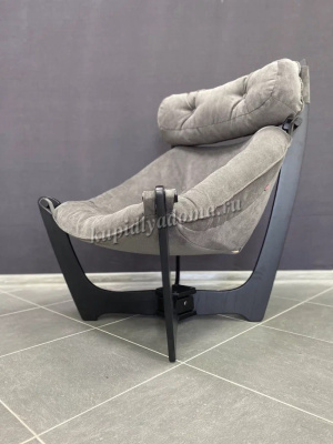 Кресло для отдыха Неаполь Модель 8 (Венге-эмаль/Ткань Темно-серый Verona Antrazite Grey)