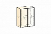 Шкаф навесной Стоун 23.11 (2дв. рамка) L600 H720  (Черный муар)